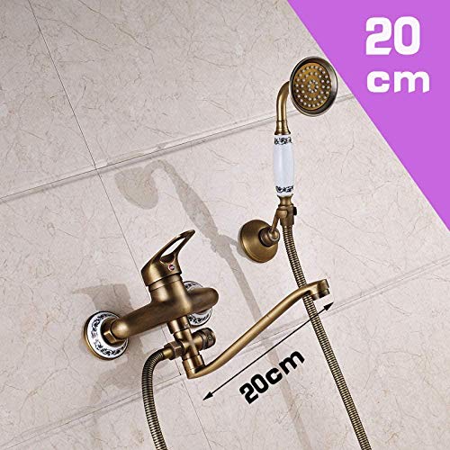 Tuyau de sortie d'eau long nez pour robinet de baignoire rétro laiton