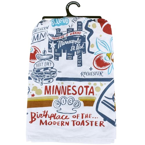 Primitives by Kathy 30533 LOL Made You Smile Dish Towel, Minnesota, 28