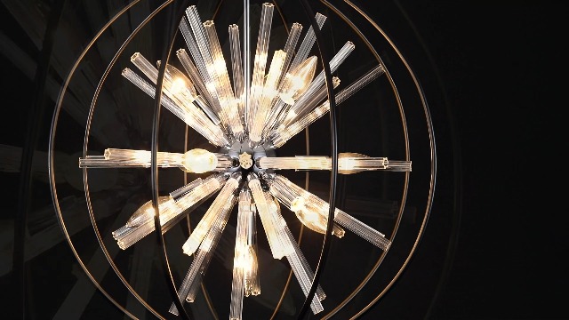 Image of Vezzio Modern Black Sputnik Globe Crystal Chandeliers for Foyer Entryway