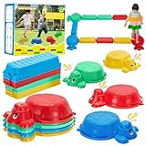 Balance Beams Stepping Stones For Kids - 12 Piece Turtle Jumping Stepping Stones Balance Beams, Toddler Indoor or Outdoor Play Obstacle Course, Stocking Stuffers for Active Kid Ages 2 3 4 5 6 Year Old