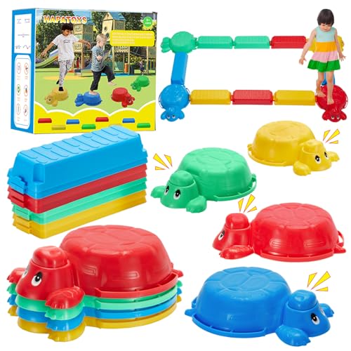Balance Beams Stepping Stones For Kids - 12 Piece Turtle Jumping Stepping Stones Balance Beams, Toddler Indoor or Outdoor Play Obstacle Course, Stocking Stuffers for Active Kid Ages 2 3 4 5 6 Year Old