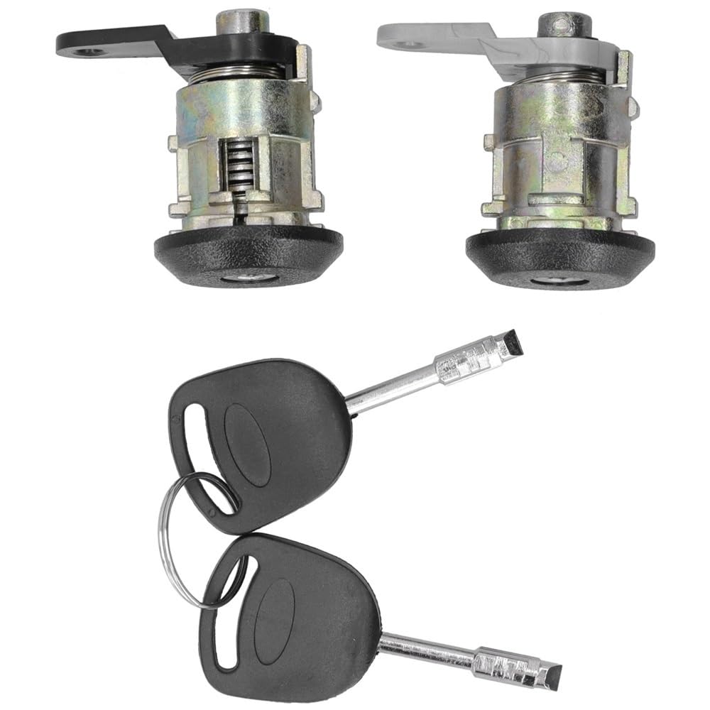 Hzsmyxgs One Color Car Door Lock Compatible With Courier For Fiesta For Ka 1995-2008 Front Door Lock Barrels Left Right Locking Cylinder Keys