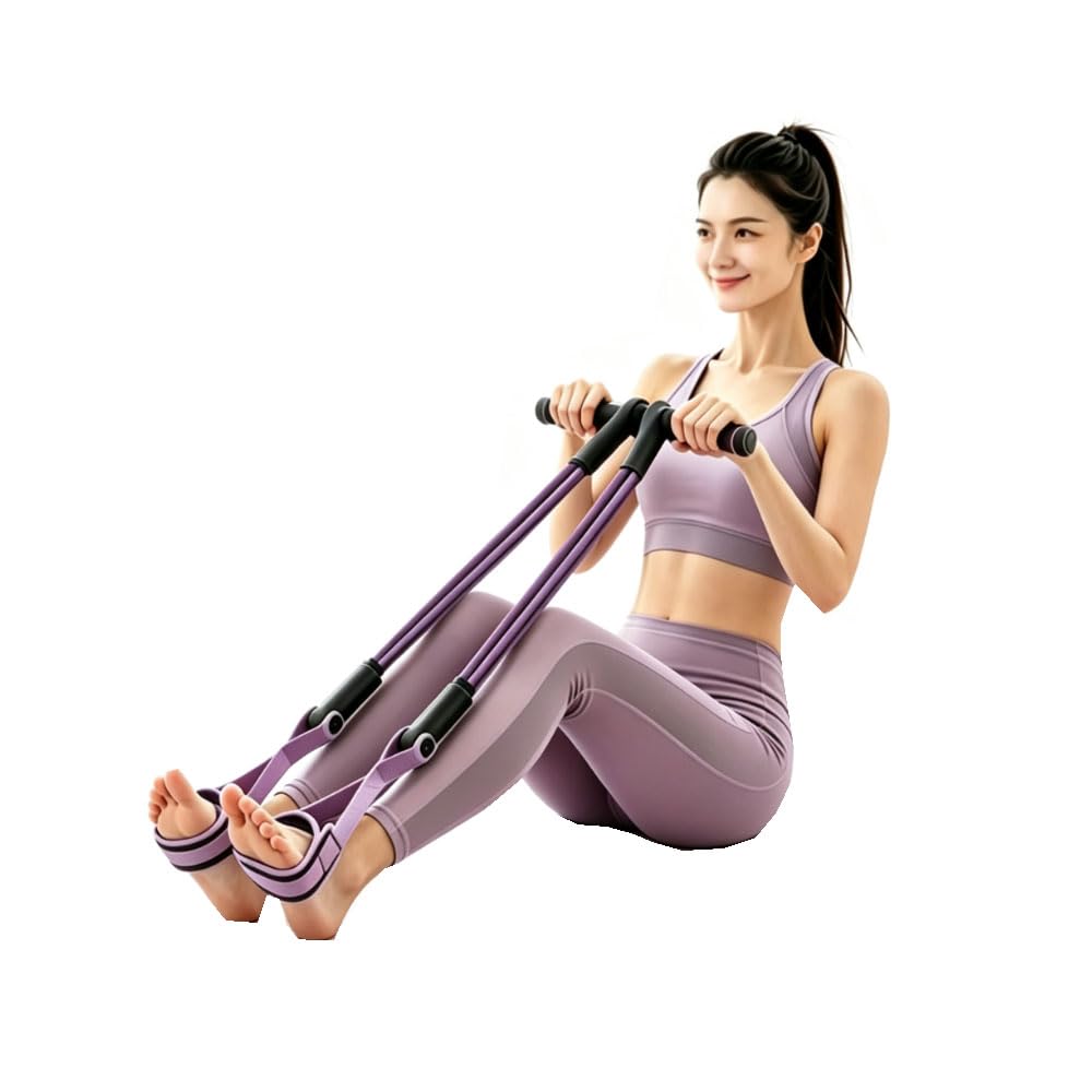 DZOZO 4‑Tube Pedal Resistance Band Multifunctional Sit‑Up Pull Rope Home Fitness Pedal Exerciser Tension Rope Trainer Arm & Leg Slimming Strength Training Equipment — image 1