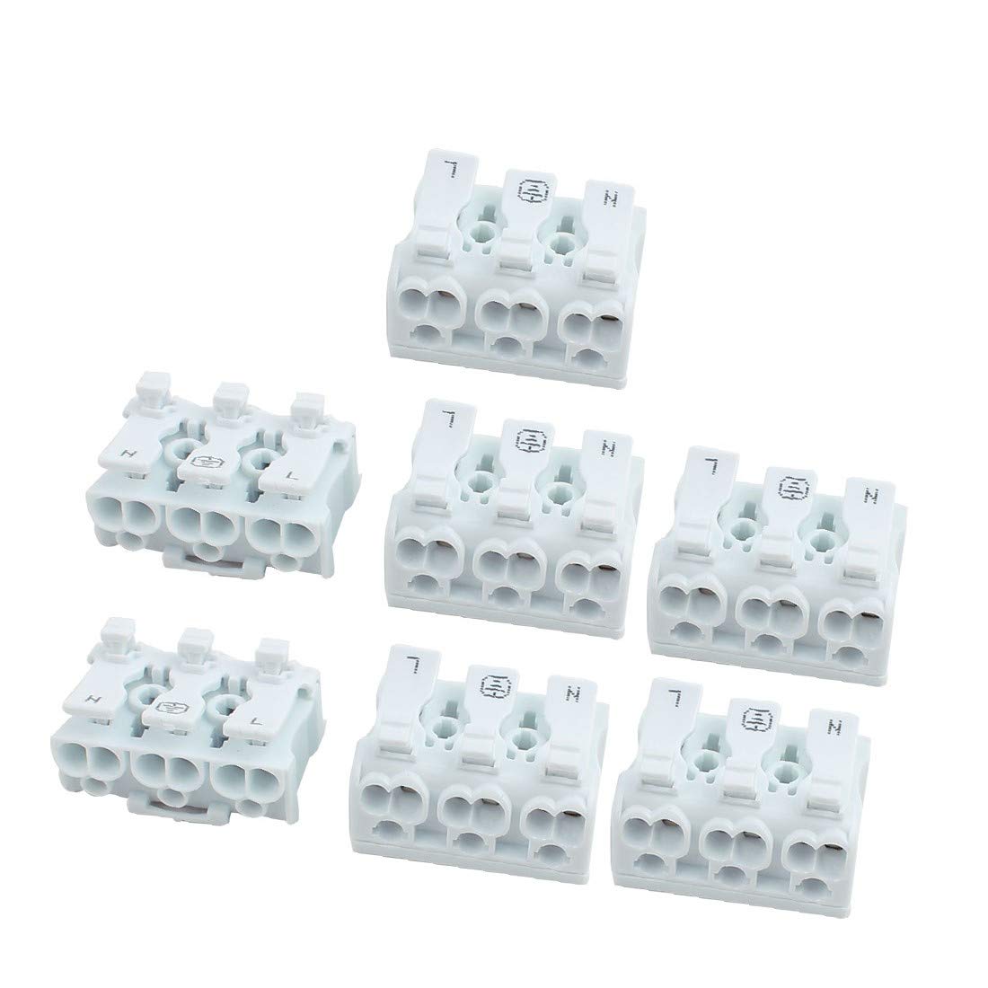 NEW LON0167 7Pcs AC 450V 16A 3 Position Spring Clamp Terminal Blocks Quick Connectors(7Pcs AC 450-V 16A 3 Position Federklemme Anschlussblöcke Schnellkupplungen