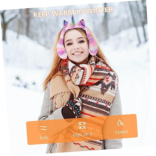 NOLITOY Unicorn Design Winter Earmuffs for Boys and Girls Plush Ear Covers Foldable Feature Warmth Protection for Outdoor Activities2