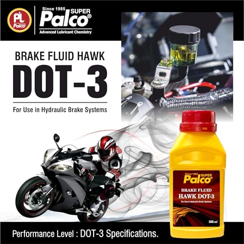Image of PALCO Brake Fluid DOT 3 for Car & Bike | Hydraulic Brake Oil For Disc & Drum Brake as well as Brake Cleaner | Including ABS System & Hydraulic Clutch System | DOT 3 Brake Oil (500 ml) Pack of 1
