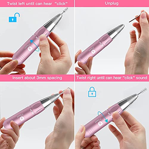 Moocii Nagelfräser für Gelnägel 30000 U/min Professionell Elektrische Nagelfeile für Acrylnägel Gelnägel für Zuhause und… – Bild 5
