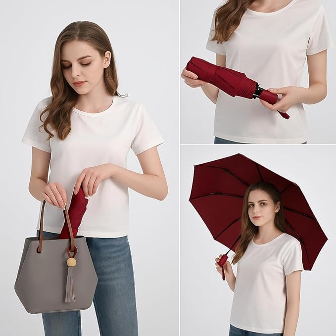 Image of TEKCOOL Umbrella, UV Big Size Umbrella for Sun Protection Rain Windproof Strong Large 3 Fold For Men Women Kids Boys Girls Perfect & Stylish Windproof & Compact''