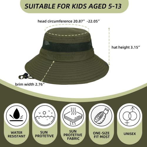 American Trends Boys Sun Hat: UPF 50+ Wide Brim Adjustable Outdoor Packable Summer Hat for Kids 5-13 Years2