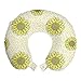 ABAKUHAUS Lunar Amarillo Cojín de Viaje para Soporte de Cuello, Girasoles Spots, Cómoda y Práctica Funda Removible Lavable, 30x30 cm, Pastel Amarillo Gris Oscuro