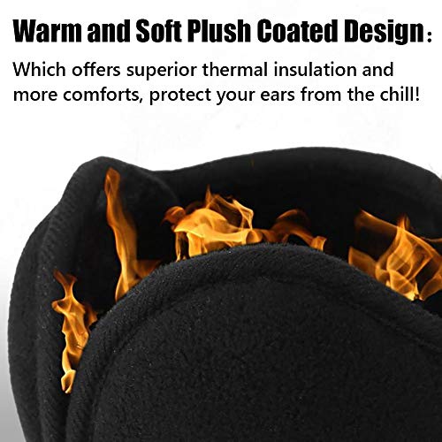 Lism Ear Muffs Winter Women, Folding Ear Muffs For Winter Men, Soft Plush Ear Warmers For Women, Earmuffs Behind Head For Outdoor(Black) #TOP1