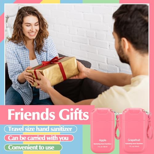 Image of 12 Pack Mist Hand Sanitizer Spray Keychain Cute Mini Hand Sanitizer Travel Size Bulk 1oz Scent Moisturizing Back to School Teacher Gift Classroom Variety Pack for Gym Purse Backpack(Pink,Cute)