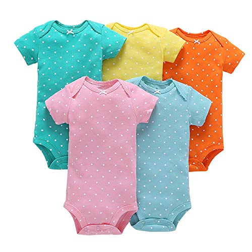 Beal Shopping Recién Nacido Mameluco sin Mangas Mono Ropa 5 Pack de Verano Infantil Traje de Bebé Niño Trajes Color sólido. 66 cm (9 meses)