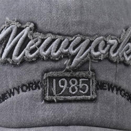 Gorra vintage de algodón para mujer y hombre gris miniatura 4