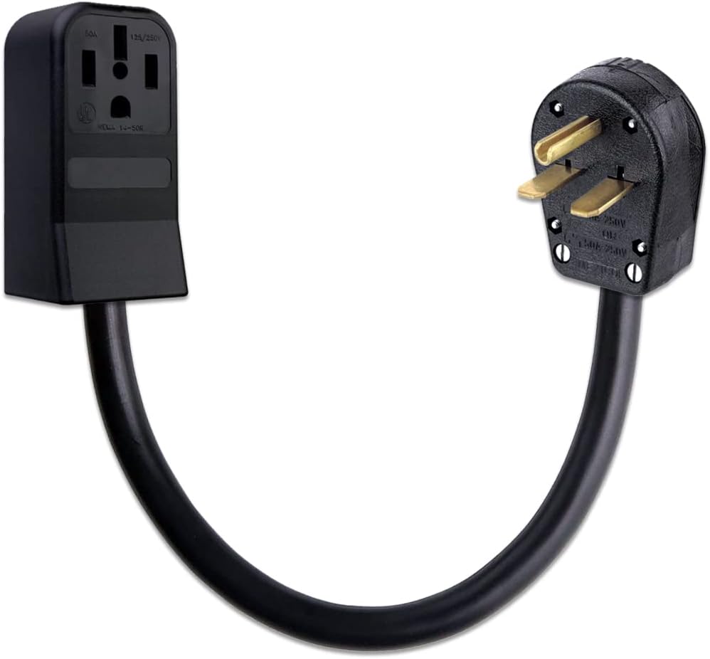 3 Prong to 4 Prong NEMA 14-50 Adapter for Electric Vehicles Level 2 Charging (6-20P)