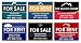 Deluxe Customized for Sale by Owner 7 Sign Bundle with Real Estate Post & H-Stakes - Open House and Home for Sale with Directional Arrows - Personalized Rider Sign for Yard Post