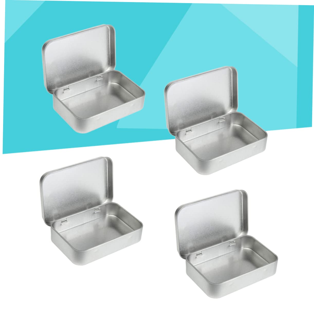 PRETYZOOM Scatola Rettangolare in Metallo Pezzi Mini Lattine Decorative per Mentine Caramelle Trucco Viaggi E Campeggio Argento Senza Cuciture