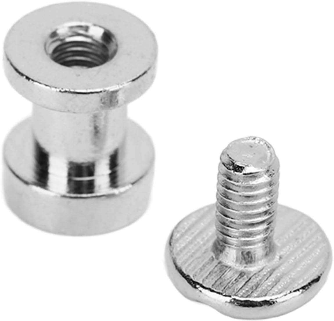 300 Sets DIY Book Binding Screw, Flat Head Chicago Screws Assortment Set, Double Layer Smoother Edges Copper Rivets Fasteners with Round Head Metal Studs for DIY Clothing Bags Shoe (Silver)