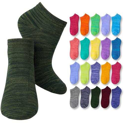 Image of Tipi Toe Women's 20 Pack Colorful Low Cut Socks - Lightweight, Breathable Design for All-Day Comfort Sizes 9-11 /10-13