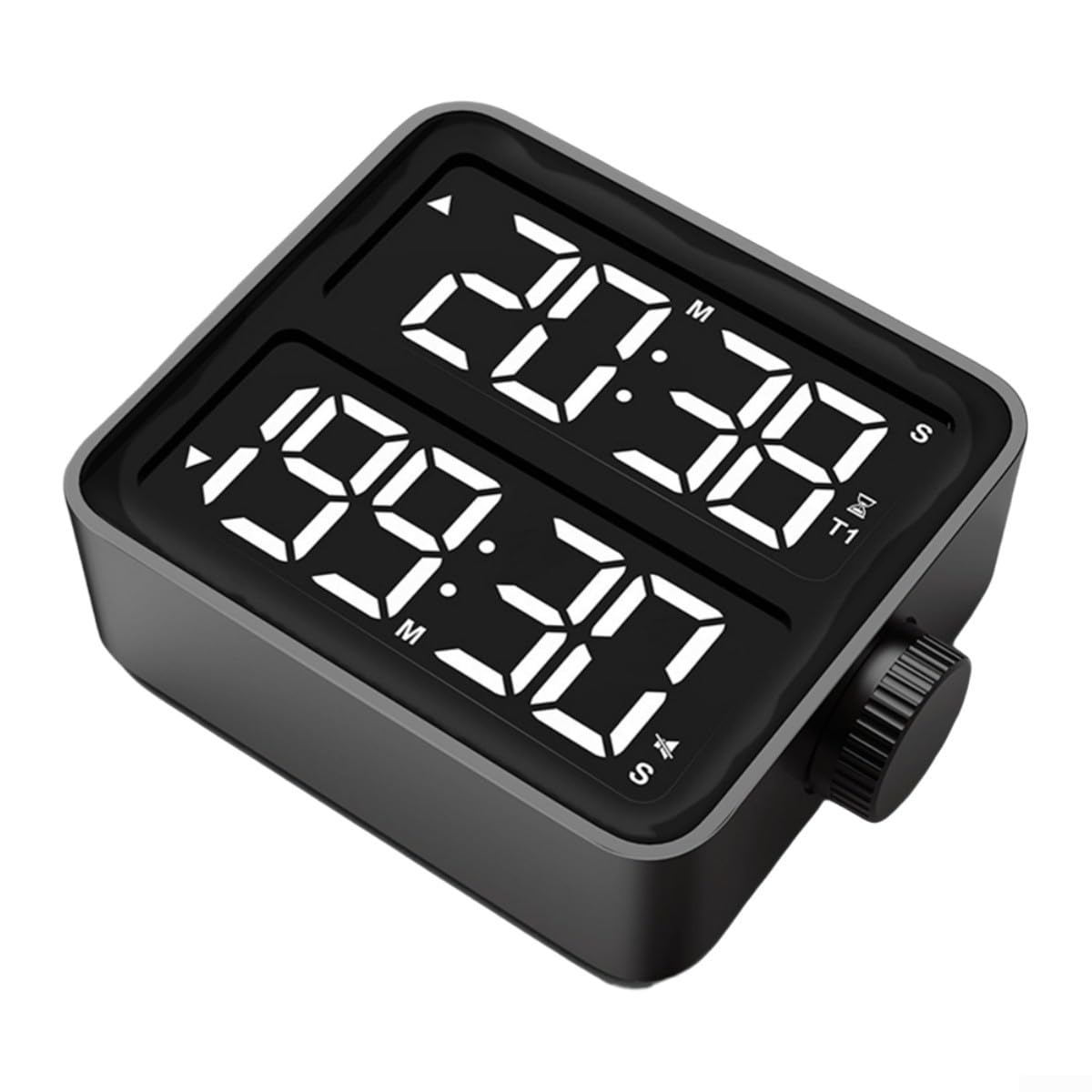 Cyfrowy timer z podwójnym alarmem i dużym wyświetlaczem LCD do kuchni i nauki – magnetyczny i do stojaka, 199 min odliczanie