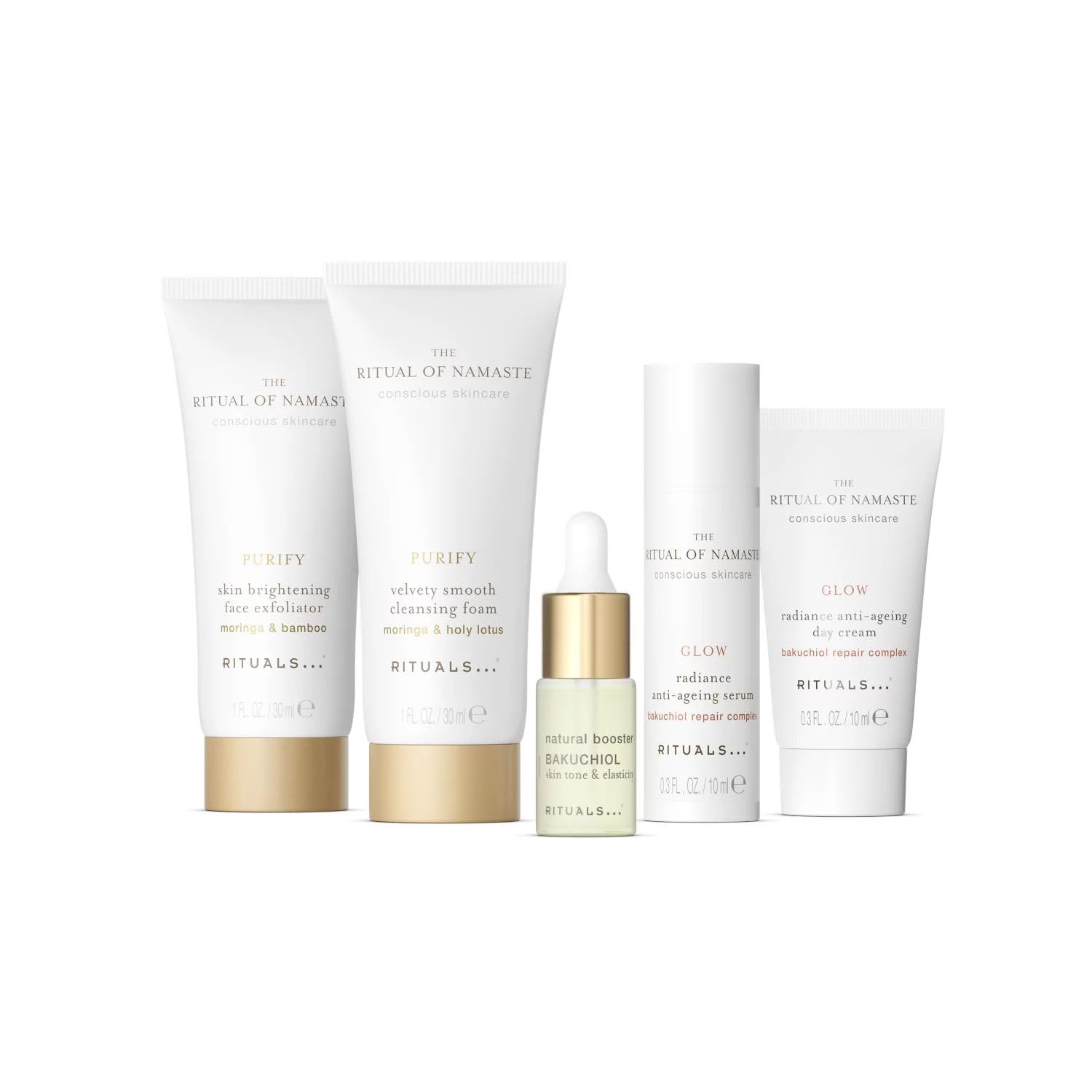 RITUALSGift Set The Ritual of Namaste - Luxury Trial Set - 5 Travel-sized Skincare Products Enriched with over 95% Natural Origin Ingredients - Leaves Skin Glowing and Healthy-looking