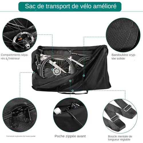 Sac de vélo pliable rigide et imperméable pour transport VTT - 6