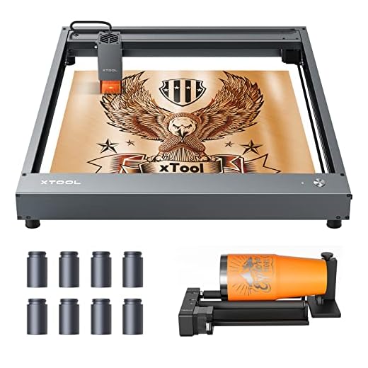 xTool D1 Laser Engraver with Rotary, 10W Higher Accuracy Laser Cutter, 60W Laser Cutting Machine, Laser Cutter and Engraver Machine, Laser Engraver for Wood and Metal, 17'' x 16''