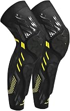 Kuangmi Knee Pads and Shin Guards for Basketball, Wrestling, Football, Volleyball, Sports, Daily Support, 1PC (Black, Yellow, Pair, M)