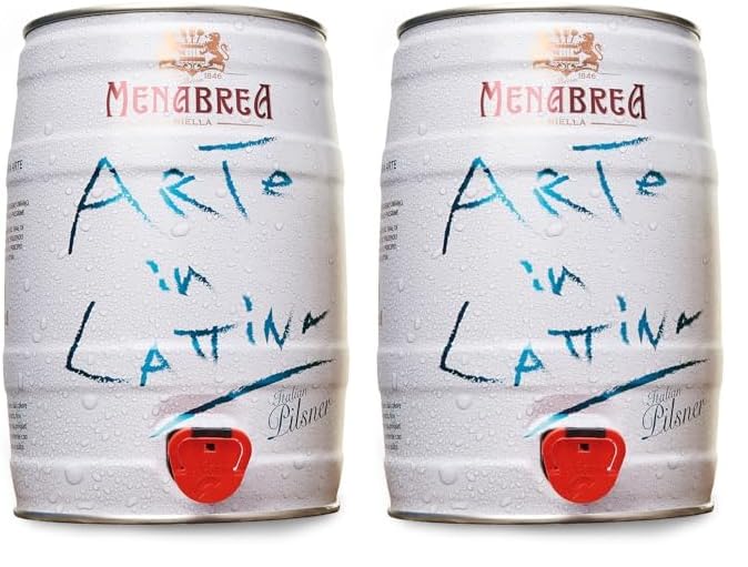MENABREA - Birra Pils - Arte In Lattina - Fustino da 5L - 5000 ml (Confezione da 2)