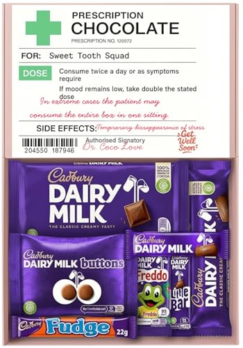 Get Well Soon Gifts for Women and Men - Care Package Recovery Gift Box - Hospital Prescription Chocolate Chocolate Hamper Selection Box Gift for Him Gift for Her