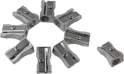 Miniatura 3 de okhobby Paquete de 48 sacapuntas de metal, mini manual plateado con un solo agujero, sacapuntas de aleación de aluminio