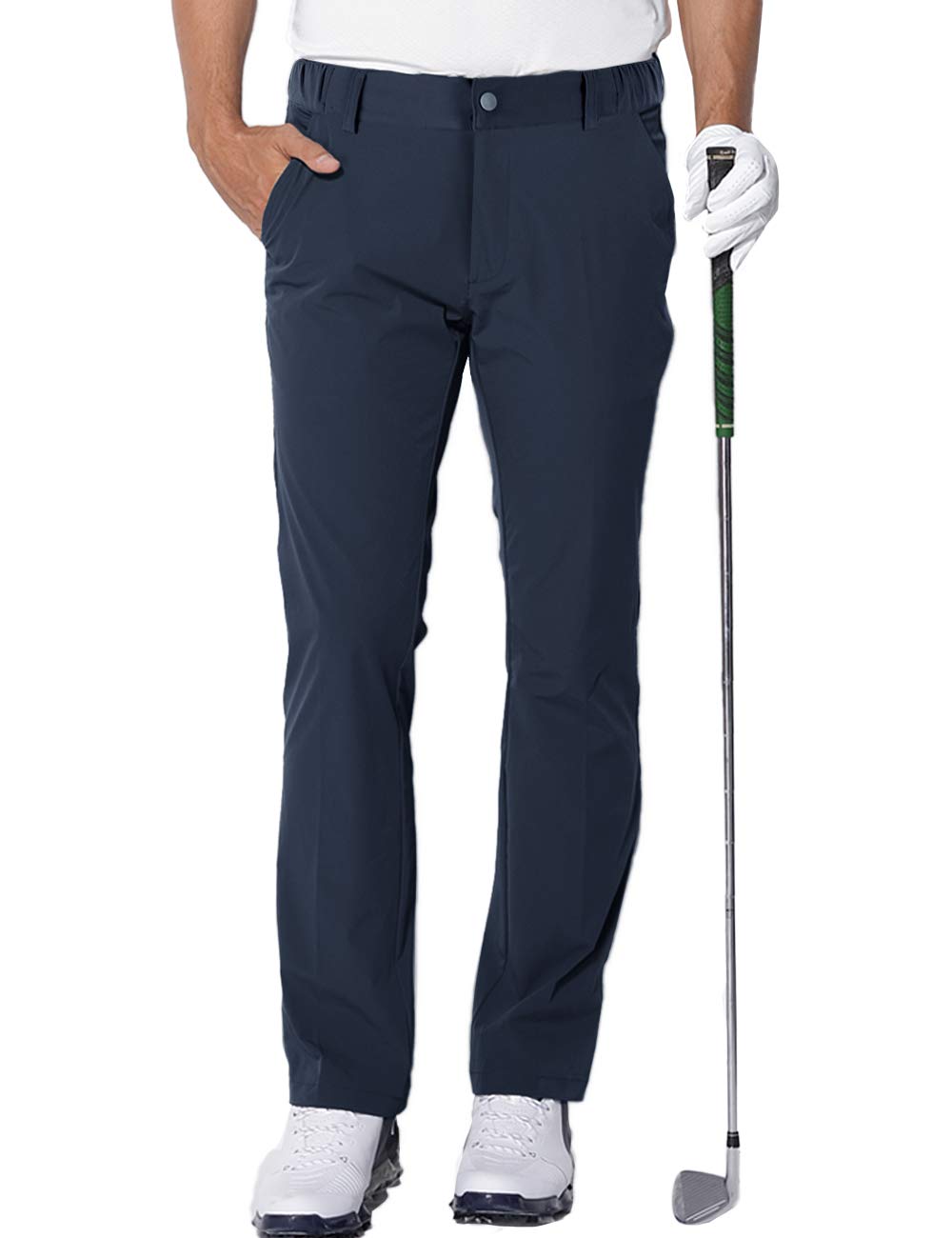 aoli ray Uomo Pantaloni da Golf Sportivi Slim Fit Impermeabile Leggeri Pants con Tasche Blu Navy Darkblue S