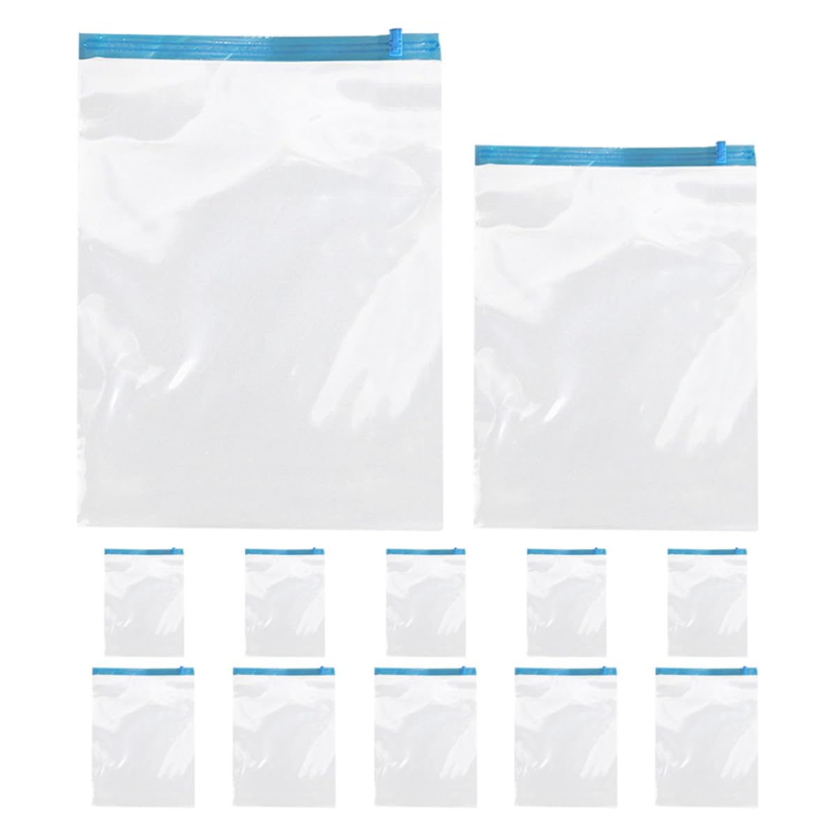 Bolsas de almacenamiento al vacío reutilizables de 35x50 y 40x60cm en pack de 12 unidades de PA y PE