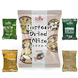 Fusion Select Freeze Dried Miso Soup Packets - Variety Pack with 4 Flavors - Vegetable, Shallot, Tofu & Okra Flavored Japanese Instant Miso - Just Add Water - 8 Single Serve Soup Packs, 2 per Flavor