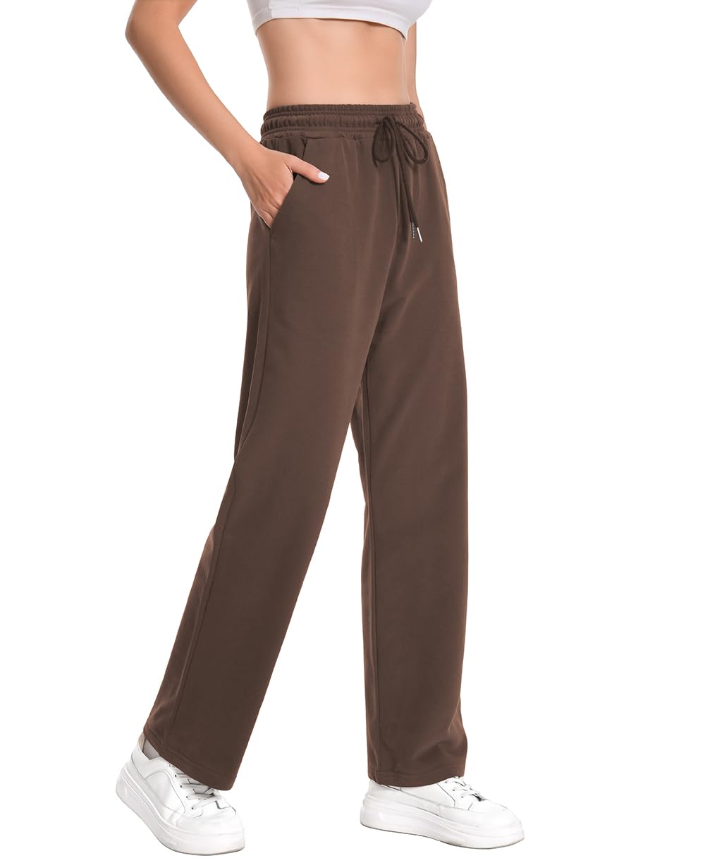 Women Cotton Sweatpants Lounge Pants with Slant Side Pockets 29’’ Inseam | Casual Sweatpa…