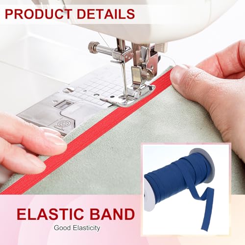 Cordon élastique plat bleu marine souple et résistant 18m