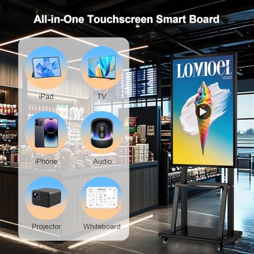 Image of 49 inch Smart Board, Digital Whiteboard Electronic Interactive for Classroom Office Home, Screen Mirroring from Android & iOS for Presention Annotation Live Streaming (49 inch)