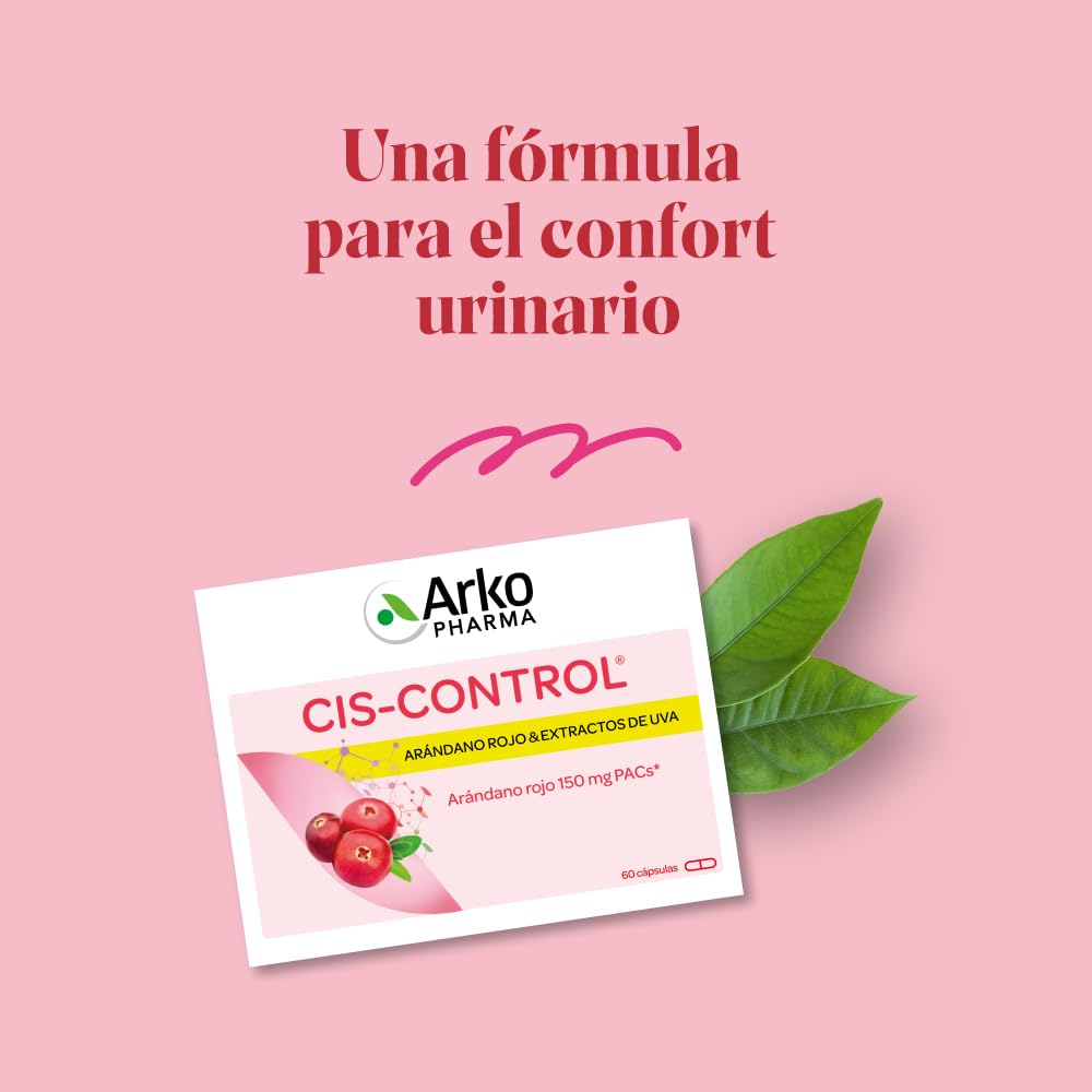 Arkopharma - Cis-Control Cranberola, 120 Cápsulas, con Arándano Rojo Americano y Extracto de Uva, Bienestar del Tracto Urinario, Protección Antioxidante, Fórmula 100% de Origen Vegetal
