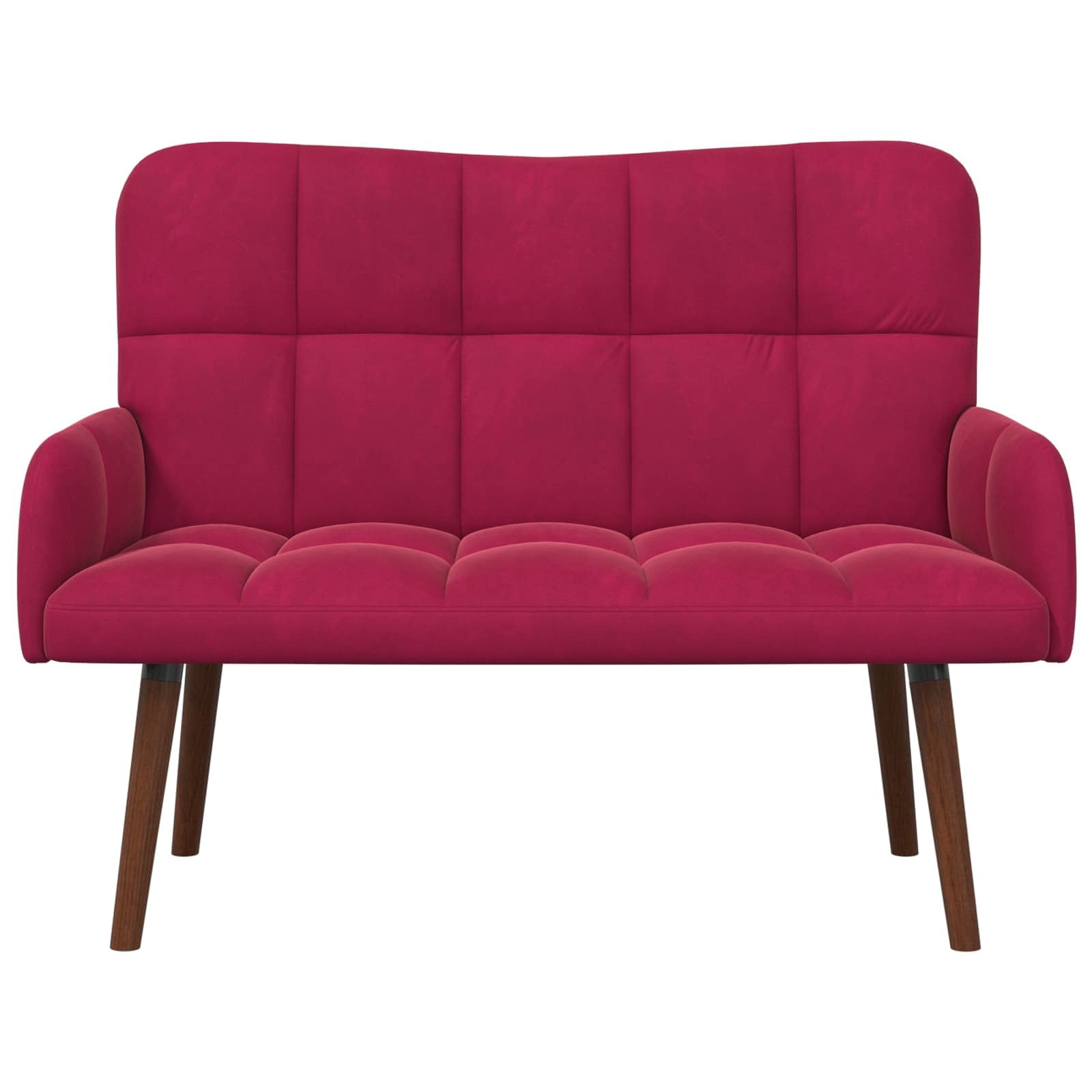 2-Sitzer Sofa Weinrot Samt 115 x 61 x 87 cm modernes Design, gemütliche Lounge, skandinavischer Stil, langlebiges Material, einfache Montage, ideal für Wohnzimmer, Büro oder Gästezimmer