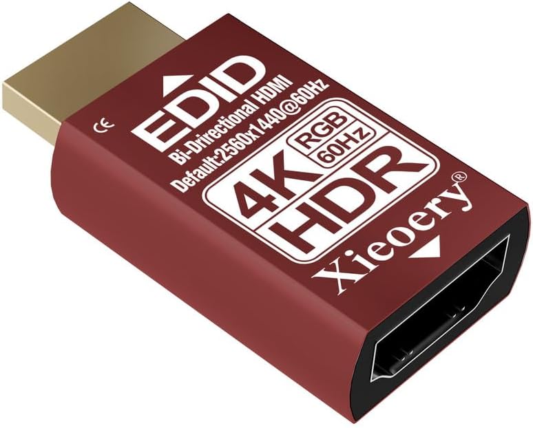 - HDMI EDID Emulator 2K/4K HDR Dummy Plug, Headless Ghost Display Adapter, 2560×1440 60Hz Default, RGB UHD EDID for Remote Access, GPU Servers, KVM & 120Hz-Compatible Systems