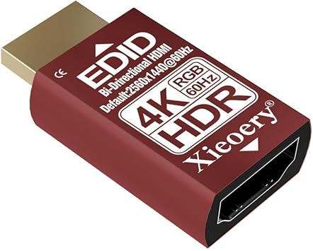 HDMI EDID Emulator 2K/4K HDR Dummy Plug, Headless Ghost Display Adapter, 2560×1440 60Hz Default, RGB UHD EDID for Remote Access, GPU Servers, KVM & 120Hz-Compatible Systems