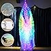 NEMTMCUA Belly Dance Wings,Light Up Colorful LED Butterfly Wings,Glow Angel Dance Wings with Telescopic Sticks for Carnival Christmas (Adult-color)