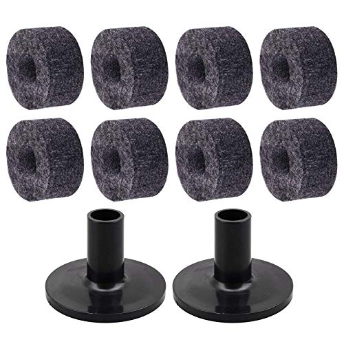 10 Pack Cymbal Stand Felts Washer Replacement Drum Cymbal Felt Pads with Cymbal Felts Sleeves Set for Boom Cymbal Stand Straight Cymbal Stands Holder Clamp Arm Hi-Hat Stand