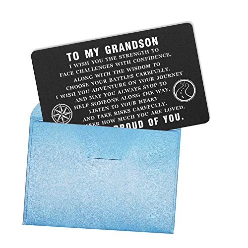 ABNTY Grandson Gifts, Grandson Graduation Cards, Grandson Wallet Card, Inspirational Quote Message Gift for Grandson3