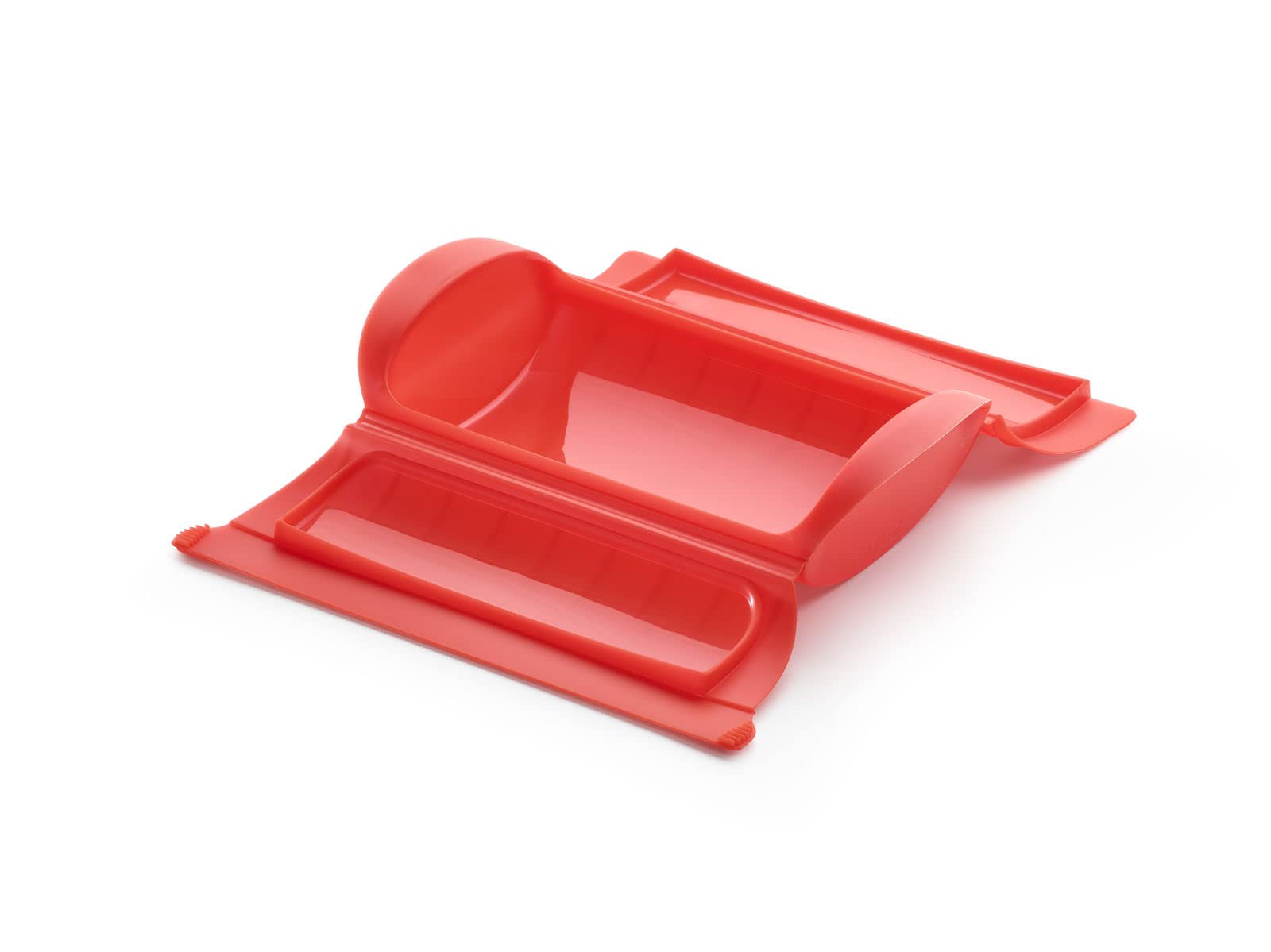 Lékué Microwave Grill, Red microondas, Acero, rojo y negro, Standard 25.2 x 14.8 cm & Estuche de vapor, color rojo, 1-2 personas (650 ml)