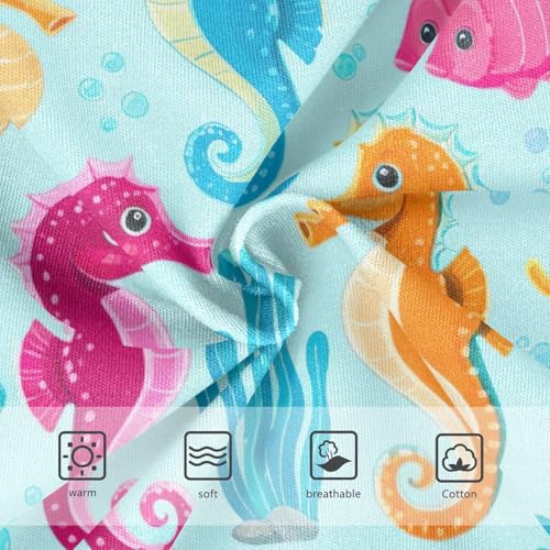 CHIFIGNO Boys' Briefs Cute Seahorse Coral Blue Little Boy Underwear Printed Cotton Underwear Briefs3