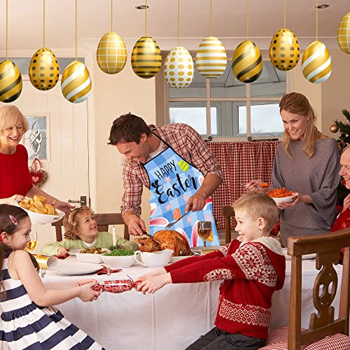 Lucleag Happy Easter Day Apron For Women, Buffalo Plaid Easter Bunny Egg Apron For Women Men Chef, Spring Easter Kitchen Aprons Cooking Grilling Apron For Easter Dinner Party Bbq Cooking #TOP4