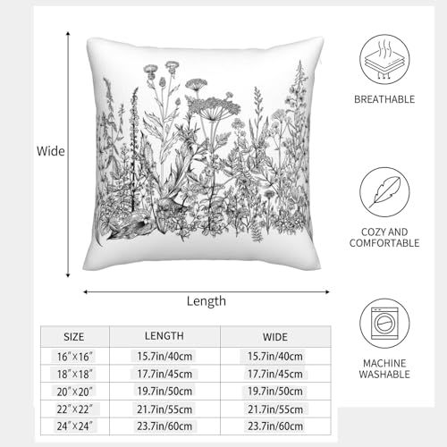 Lot de 2 housses de coussin lavables motif fleurs pour protéger et décorer le canapé