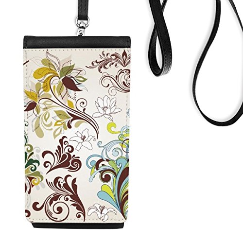 Mini sac téléphone en cuir imprimé fleurs avec fonction porte-monnaie intégré