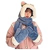 WENZHOU Dames fleece sjaal met capuchon en handschoenen warme capuchonsjaal 3-in-1 multifunctionele sjaal muts…